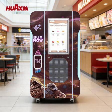 Touchless Robotic Soft Serve Ice Cream Machine | Self-Service Automated Kiosk for High-Traffic Retail
